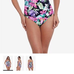Tropical Floral Women's One-Piece Swimsuit Size 10 NWT by Shape Solver